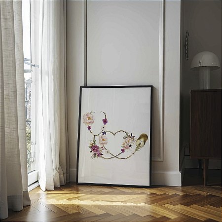 Quadro Decorativo Estetoscópio Medicina Consultório Flores