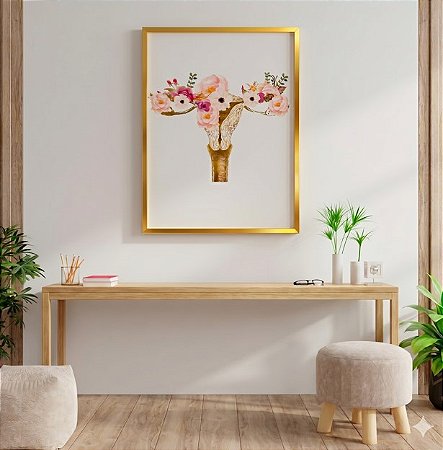 Quadro Decorativo Anatomia Útero Sistema Reprodutor Feminino Ovários Medicina Obstetra