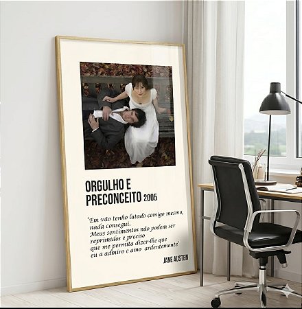 Quadro Decorativo Orgulho e Preconceito Jane Austen Pride and Prejudice