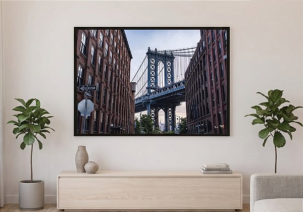 Quadro Decorativo Ponte Brooklin Nova York Manhattan Arquitetura Cidades