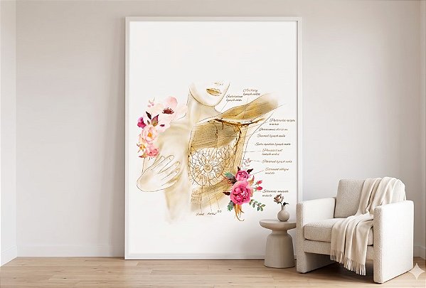 Quadro Decorativo Anatomia Clínica Cirurgia Plástica Mama Estética Medicina