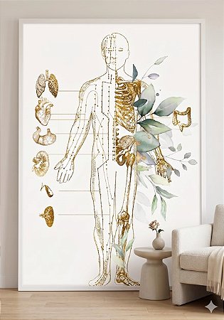 Quadro Decorativo Acupunturista Meridianos Acupuntura Medicina Chinesa