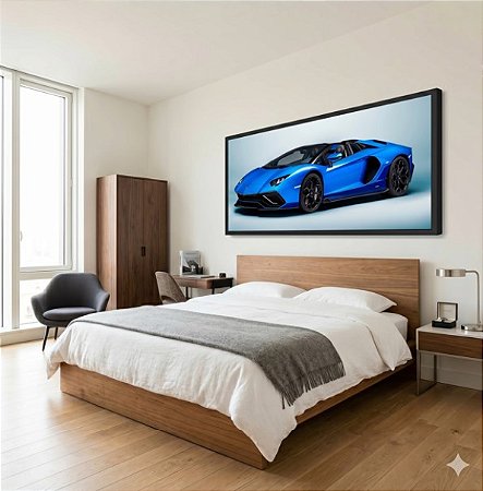 Quadro Decorativo Carro Lamborghini Aventador LP 780-4 Corrida 103x53