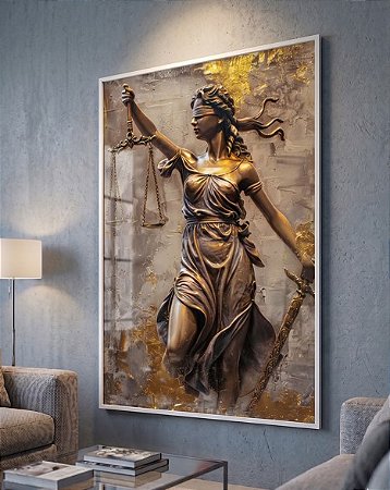 Quadro Decorativo Deusa do Direito Advocacia Balança Espada Advogado