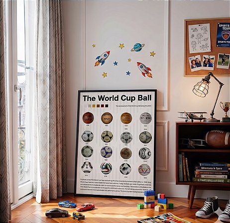 Quadro Decorativo Bolas Copa do Mundo Futebol The World Cup Ball