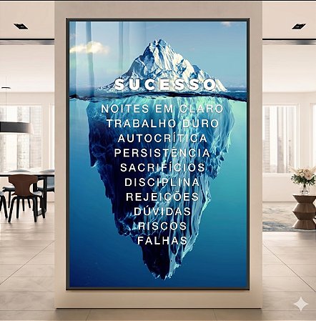 Quadro Decorativo Iceberg Sucesso Negócios Business Motivacional