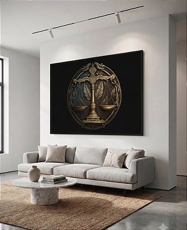Quadro Decorativo Brasão Direito Advocacia Balança Justiça Advogado
