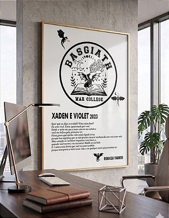 Quadro Decorativo Xaden Violet Basgiath Livro Book Fantasia