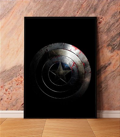 Quadro Decorativo Escudo Capitão América Vingadores The Winter Soldier