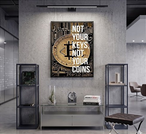 Quadro Decorativo Moeda Bitcoin Crypto Negócios Finanças Money Business