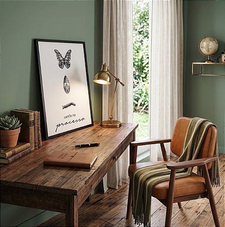 Quadro Decorativo Frase Borboleta Lagarta Casulo Confie Processo Fases Frase Motivacional