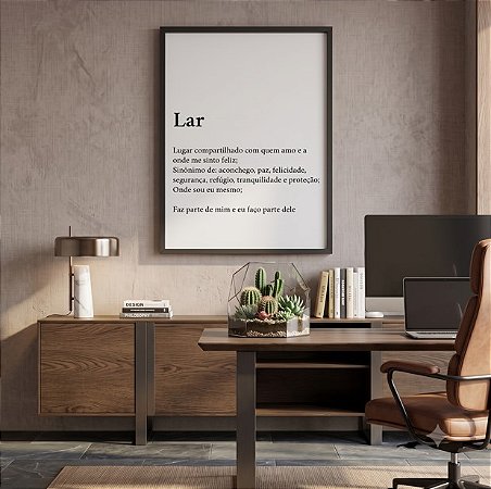 Quadro Decorativo Frase Lar Significado Família Lugar Compartilhado
