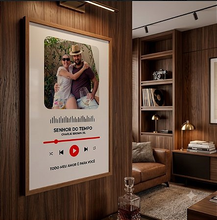 Quadro Decorativo Namorados Casados Música de Casal Frase Personalizado