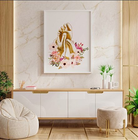 Quadro Decorativo Reflexologia Massoterapia Massagem Pés Medicina Clínica Spa