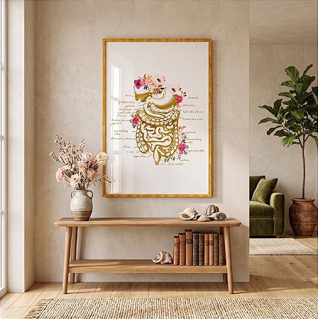 Quadro Decorativo Sistema Digestório Estômago Intestino Medicina Gastroenterologia