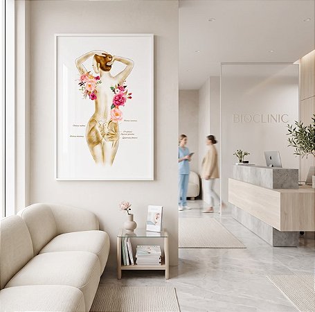 Quadro Decorativo Glúteo Anatomia Musculatura Estúdios Pilates Spa Estética Corporal
