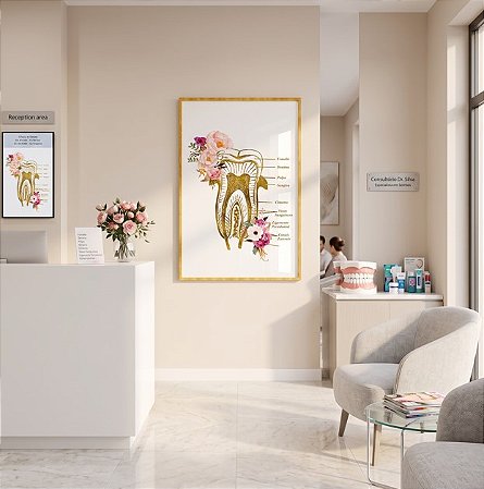 Quadro Decorativo Dentista Odontologia Clínica Anatomia Dentária Dentes Medicina