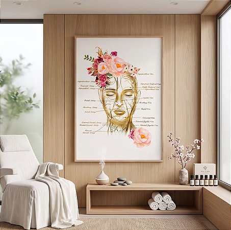 Quadro Decorativo Estética Facial Artérias Botox Spa Clínica Esteticista