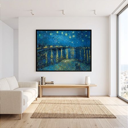 Quadro Decorativo A Noite Estrelada Sobre o Ródano Vincent Van Gogh Pintura