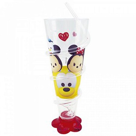 Copo Cone Vermelho Com Canudo Mickey & Minnie: Disney - MKP