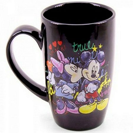 Caneca Porcelana Preta Mickey & Minnie: Disney - MKP
