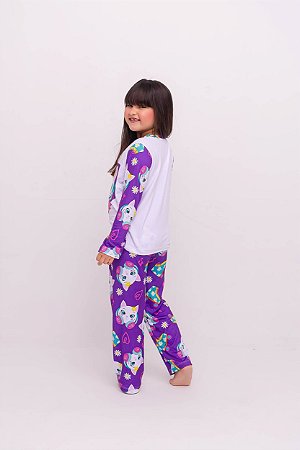 Pijama Gatinha Patinadora Manga Longa