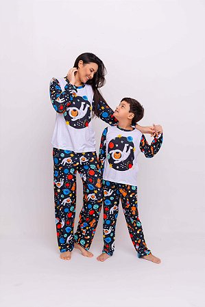 Pijama Astro Gato Manga Longa