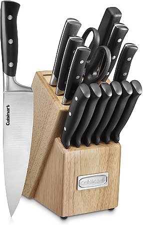 Jogo De Facas Cuisinart 15 Peças Inoxidável Com Bloco Madeira - C77tr-15p