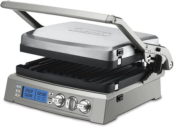 Grill Chapa Elétrica Cuisinart Elite Griddler Inox 6 Em 1 - GR-300WSP1