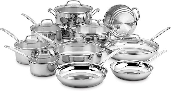 Jogo De Panelas Chef's Classic 17 Peças Inox Indução Cuisinart - 77-17N