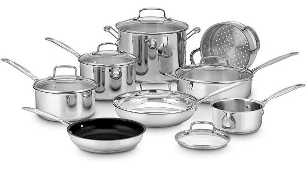 Jogo De Panelas Chef's Classic 14 Peças Inox Indução Cuisinart - 77-14N