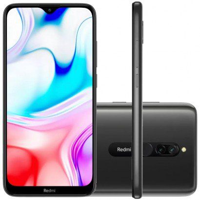 Smartphone Xiaomi Redmi 8 64GB 4G Versão Global Desbloqueado Com Capa - Preto