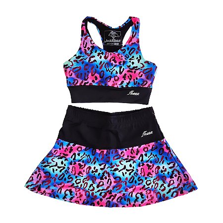 Conjunto Esportivo infantil Shorts-Saia + Top Speed JRabbit