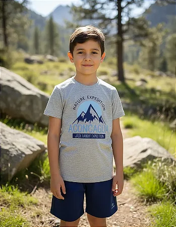 Camiseta Esportiva Infantil Aconcagua Cinza UV15