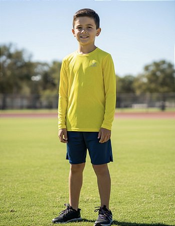 Camiseta infantil Proteção UV50+ Manga Longa Neon JackRabbit