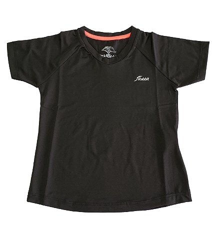 Camiseta esportiva infantil JRabbit Gola V UV50+ Preto