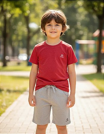 Bermuda Esportiva Infantil Moletom Sportwear Jackrabbit Cinza