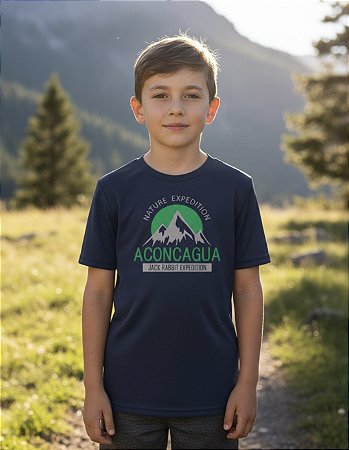 Camiseta Jackrabbit Proteção UV50+ Aconcagua Marinho