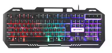 Teclado Gamer, USB, LED RGB, Preto, C3Tech