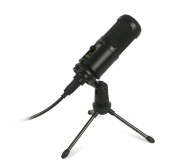 Microfone Condensador Streaming, USB