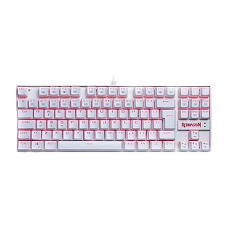 Teclado Gamer Redragon Kumara, K552, White LED Vermelho