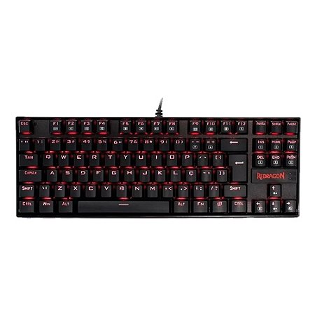 Teclado Gamer Redragon Kumara, K552, Preto LED Vermelho
