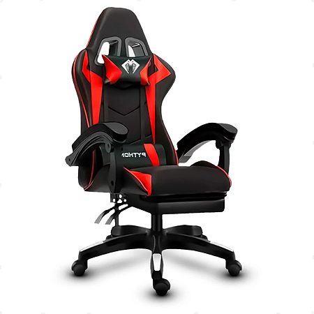 Cadeira Gamer Python Fly, Preto/Vermelho