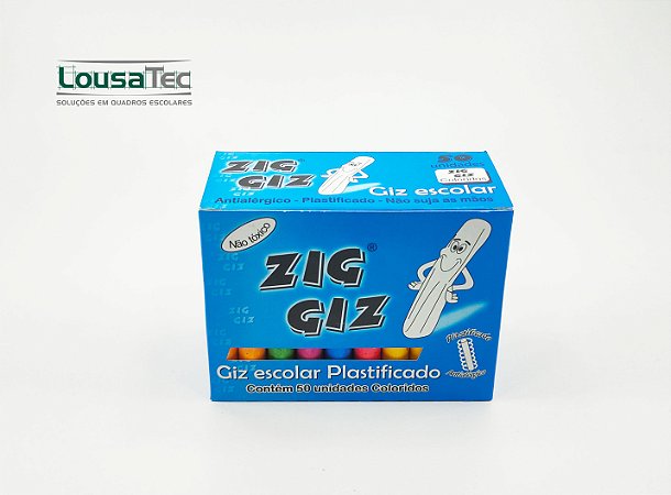 Giz Colorido Plastificado c/ 50 palitos Zig
