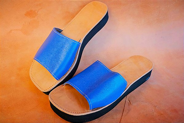 Chinelo slide plataforma - Slide Blue