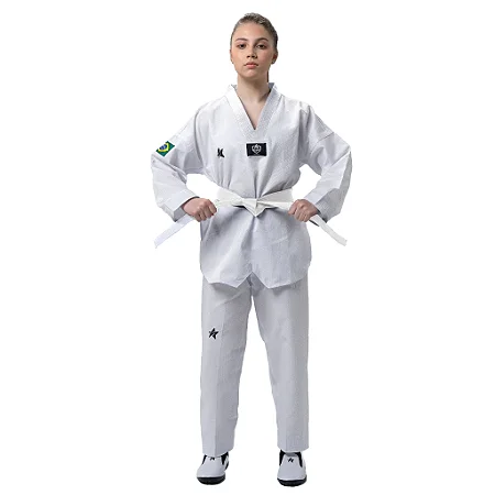 Dobok Taekwondo | Pro Olympic Gola Branca Homologado CBTKD