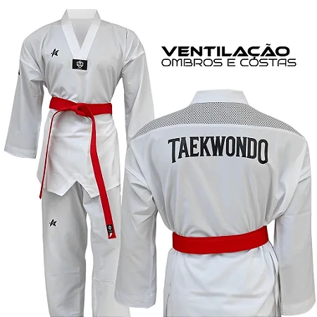 Dobok Taekwondo | S Fighter Gola Branca Homologado CBTKD | Sulsport