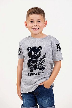 Camiseta infantil - Regra 3 Cinza