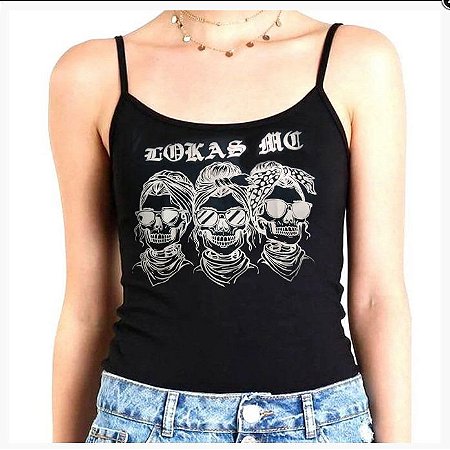 Regata 3 Caveiras - Lokas Mc Preta