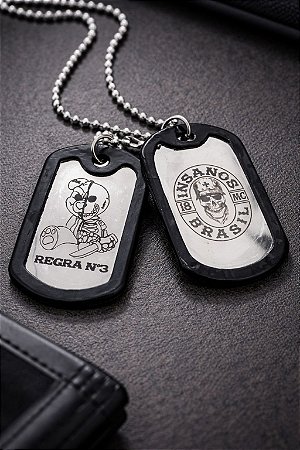 Colar Tag Insanos Mc Regra 3 - 30 cm